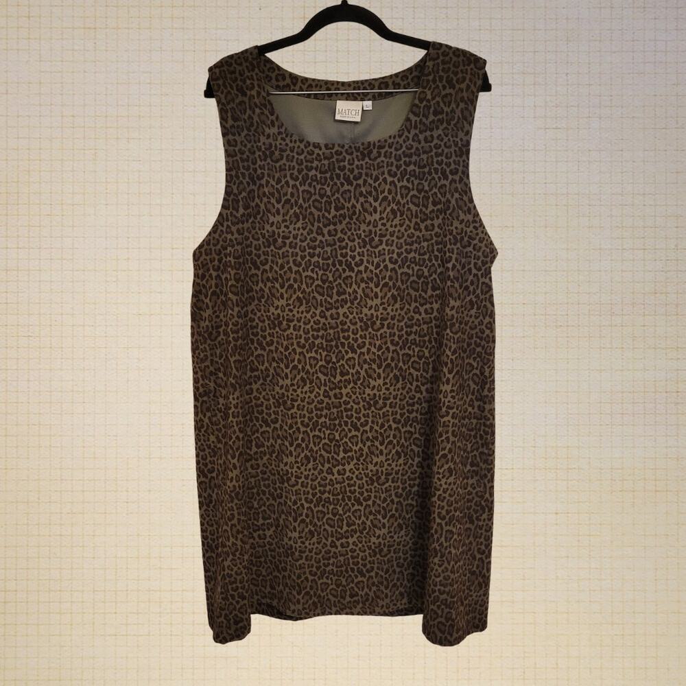 Match Made in the USA Leopard Print Sheath Dress Women’s Large Pullover